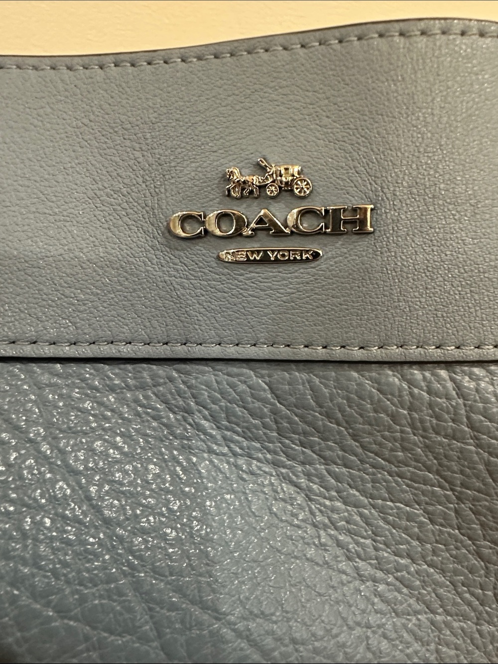 Coach Lexy Powder Blue Leather & Suede Shoulder Bag With Hangtag - Picture 9 of 14